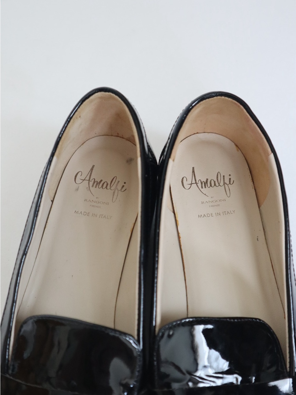 Amalfi Black Patent Slip-On Penny Loafers with Subtle Gold Penny - Picture 3 of 4